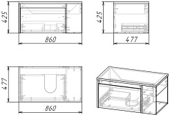 Grossman Тумба с раковиной Тенза 85 подвесная веллингтон – фотография-6
